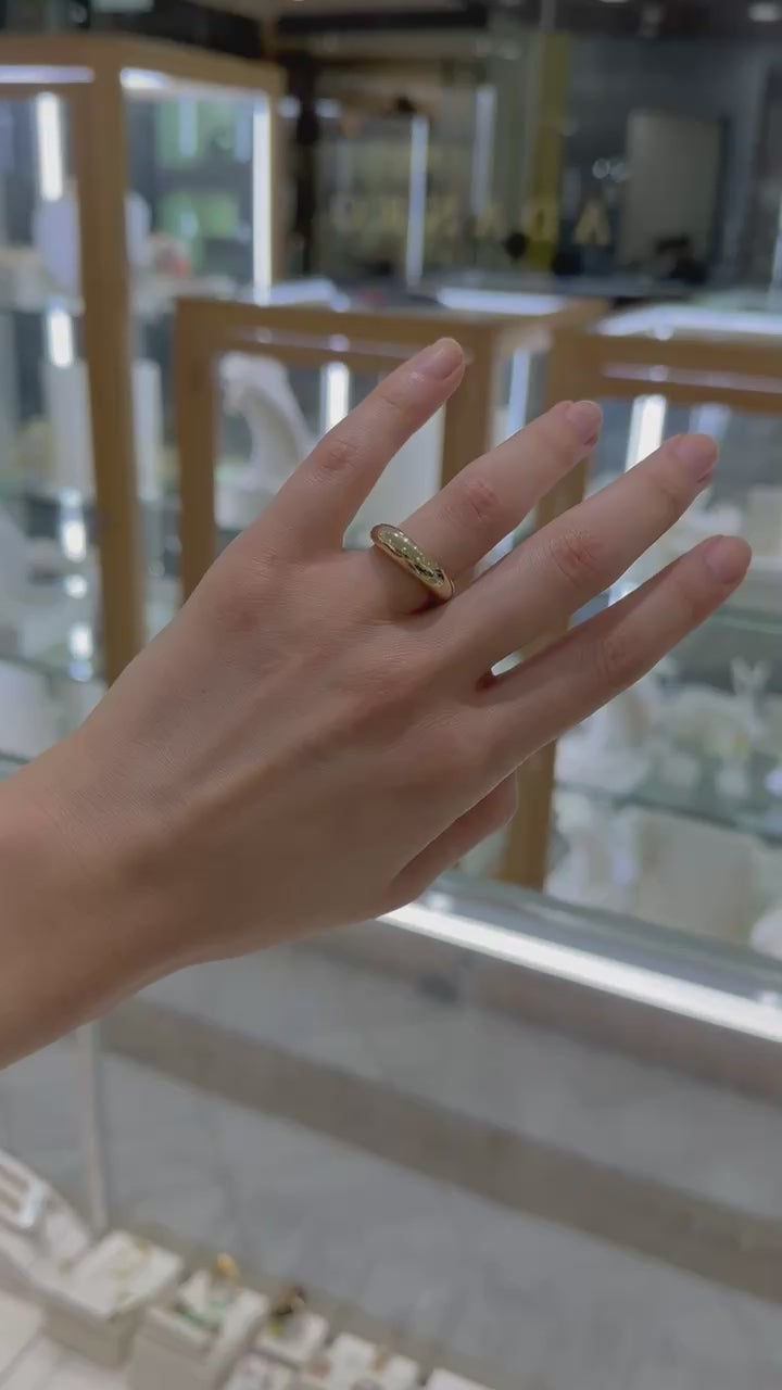 Anillo hueco liso 10K