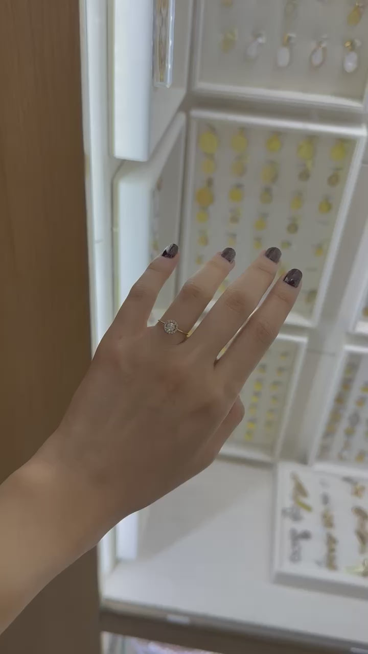 Anillo solitario circonias 14K