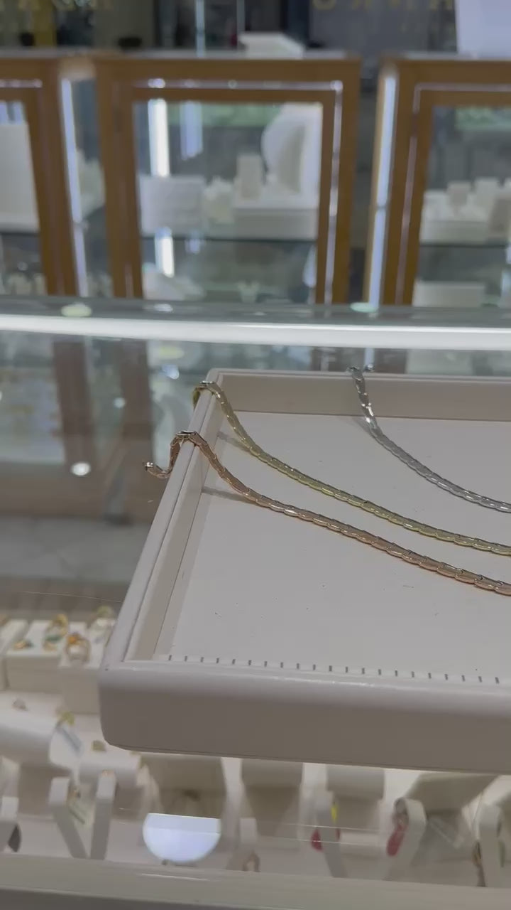 Cadena 5mm reversible 14K