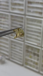 Medias arracadas huecas orejas 14K