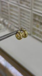 Medias arracadas 6mm huecas 14K