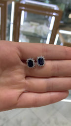 Broquel zafiros y brillantes 14K