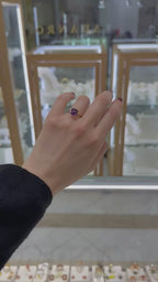 Anillo solitario amatista oro rosa 14K