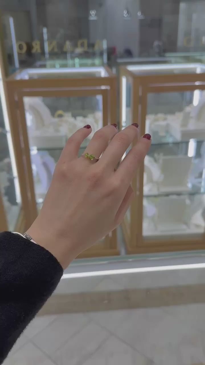 Anillo tu y yo semipreciosas oro amarillo 14K