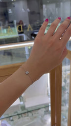 Pulsera cuadrado baguettes circonias plata