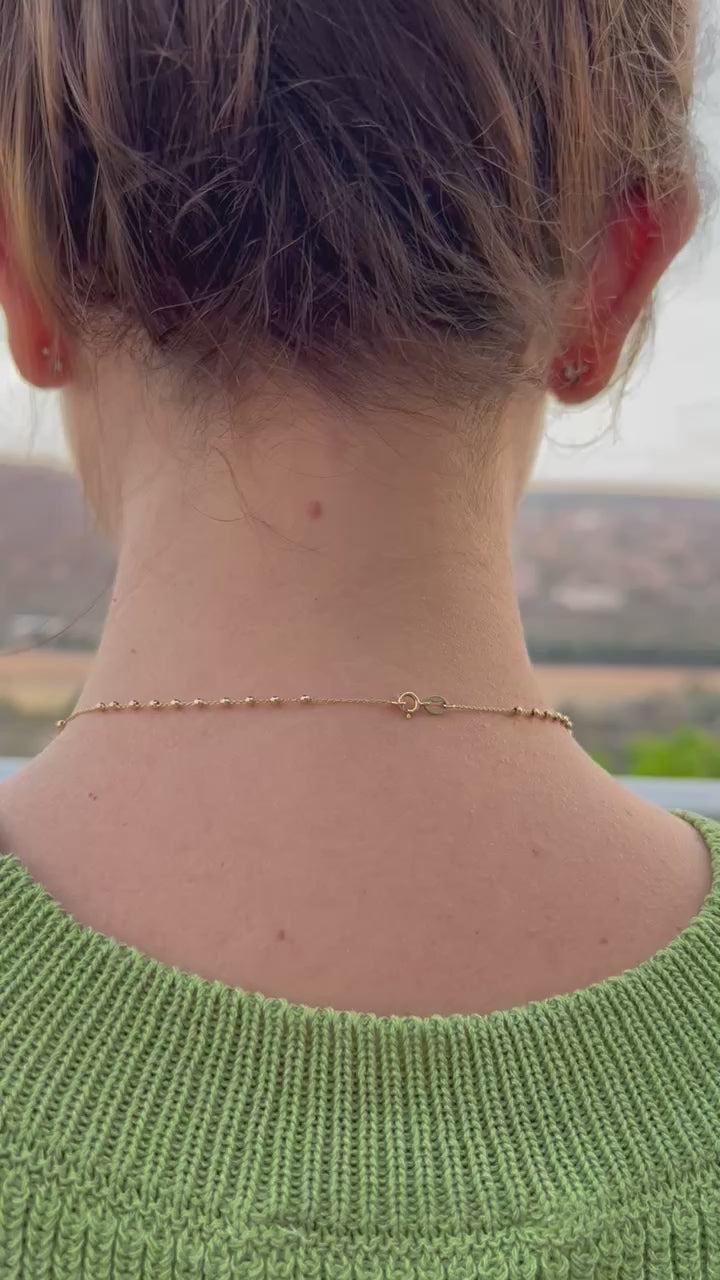 Cadena 1mm ajustable 14K