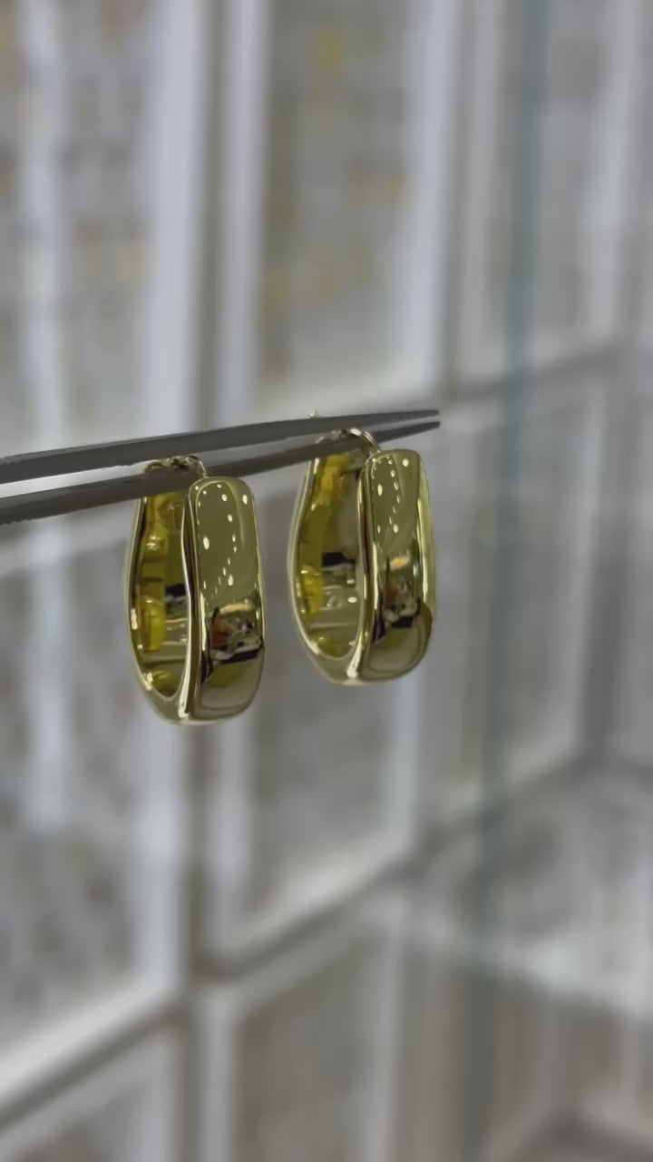 Arracadas 8mm huecas 14K