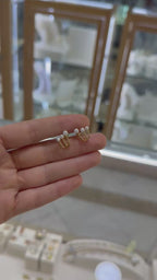 Earcuff plata amarilla 3 perlas