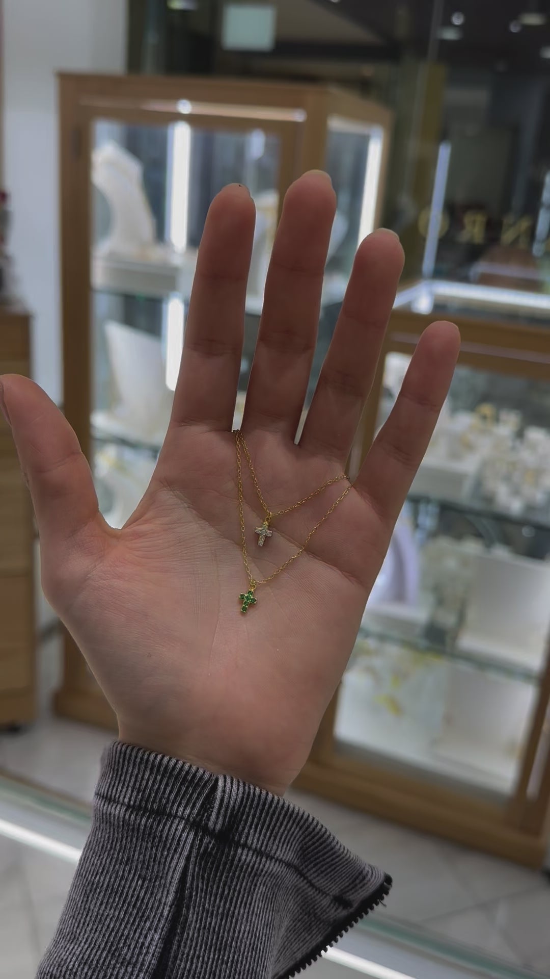 Collar plata cruz mini circonias