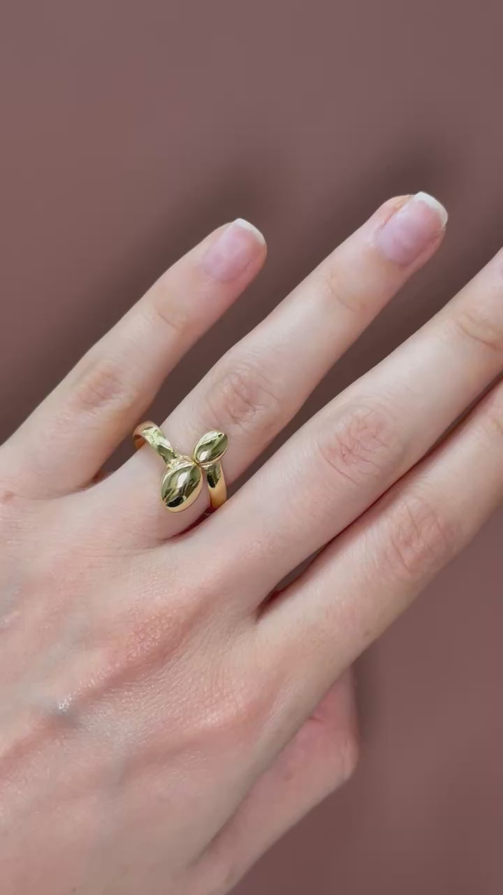 Anillo tu y yo oval 14K