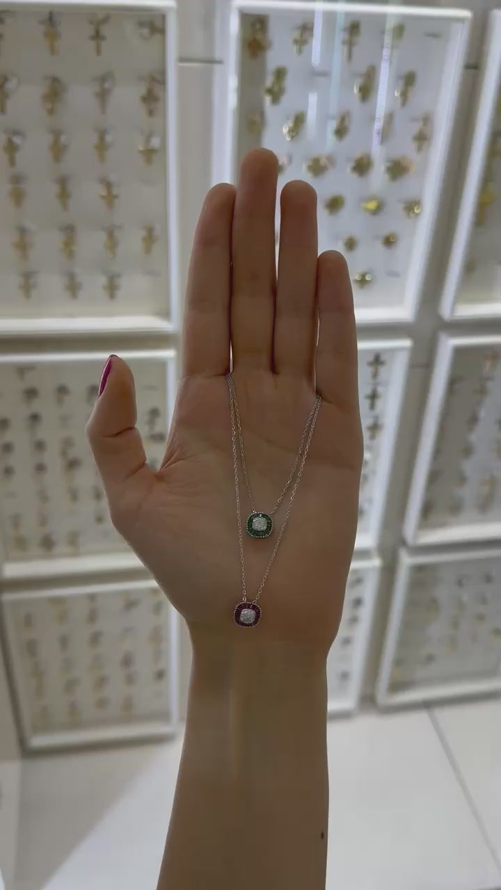 Collar circonias 2 colores plata