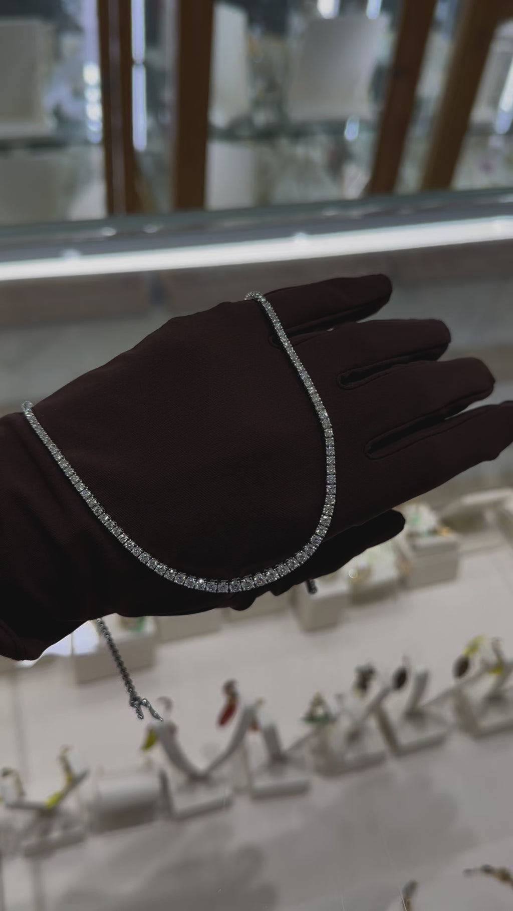 Tipo tennis necklace mitad diamantes 14K