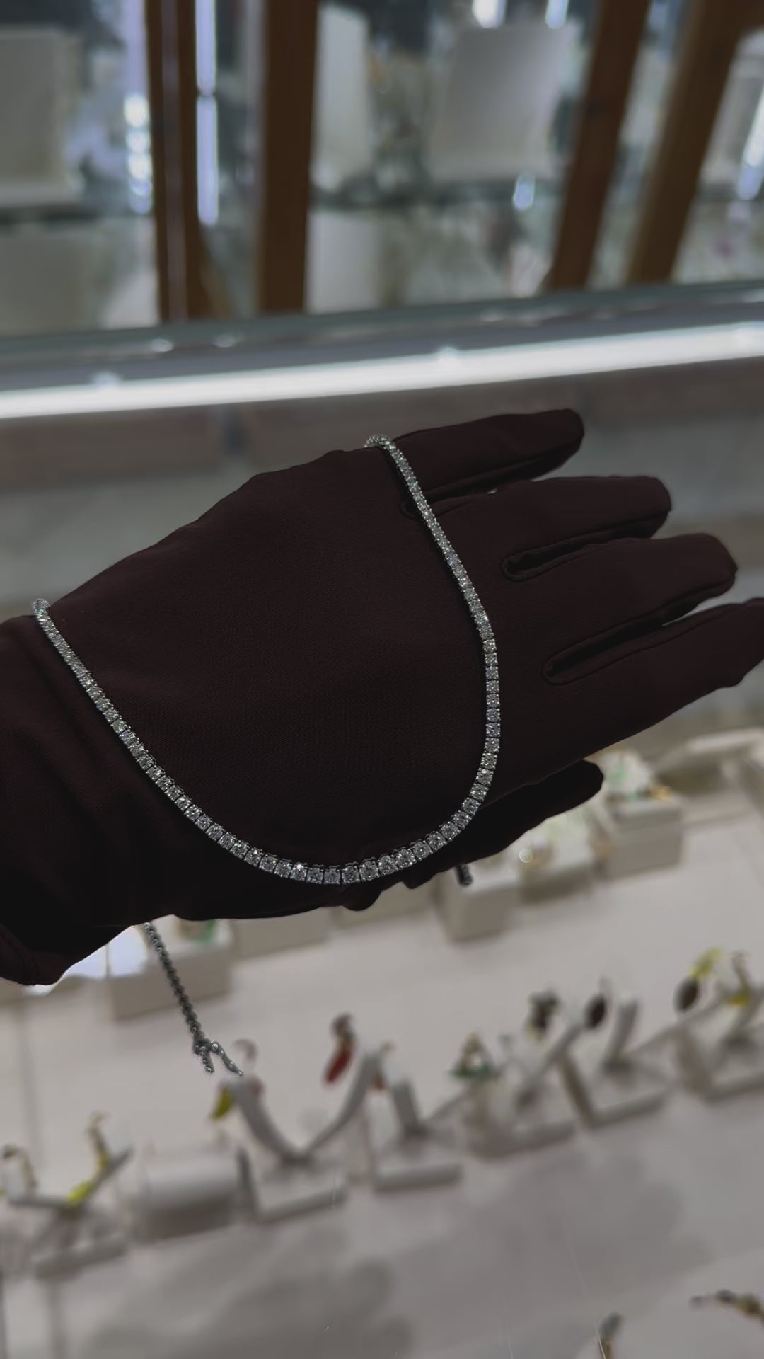 Tipo tennis necklace mitad diamantes 14K