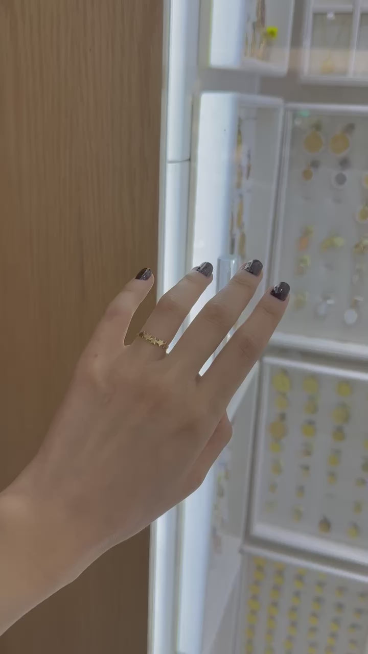 Anillo 5 estrellas oro amarillo 14K