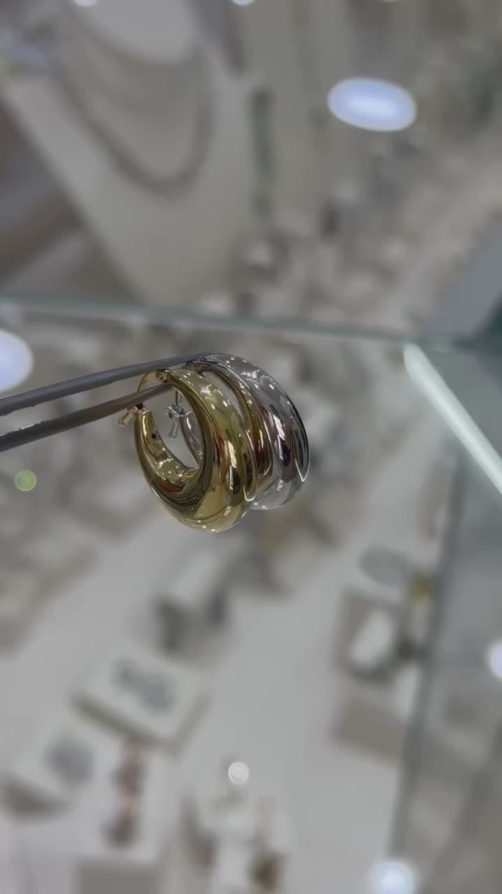 Arracadas circulares huecas 14K