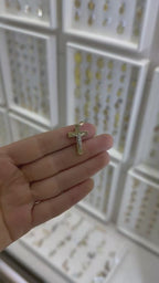 Cruz Cristo bicolor 14K