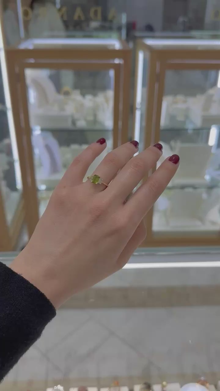 Anillo semipreciosas oro amarillo 14K