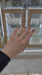 Anillo semipreciosas oro amarillo 14K