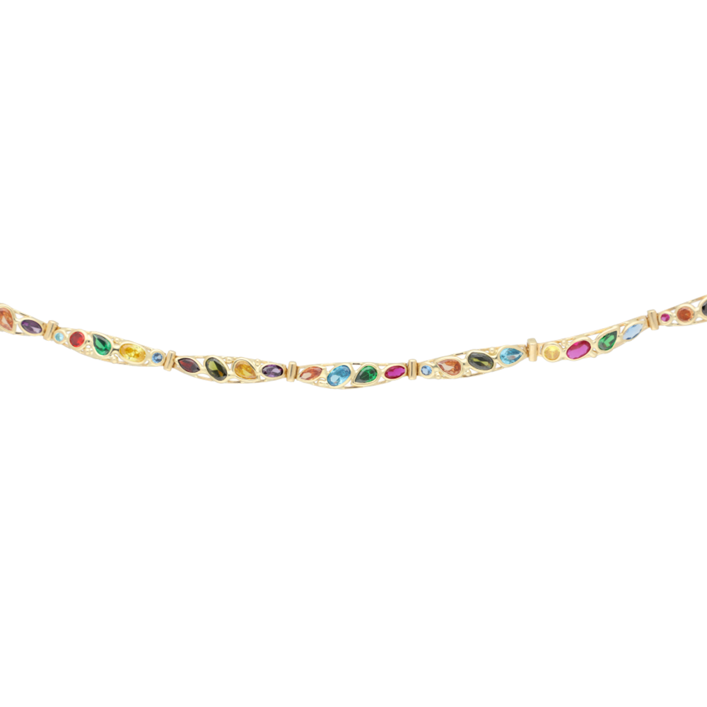 Gargantilla circonias colores 14K