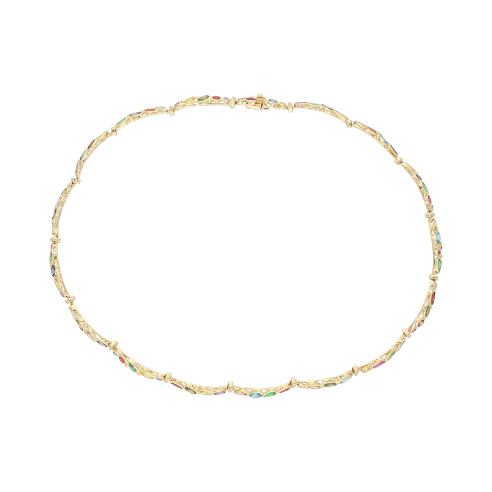 Gargantilla circonias colores 14K