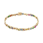Pulsera circonias colores 14K