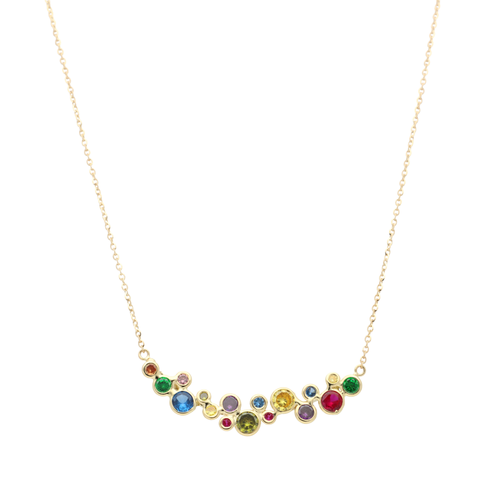 Collar circonias colores 14K