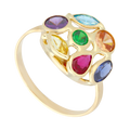 Anillo circonias colores 14K