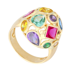 Anillo circonias colores 14K