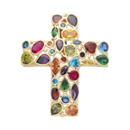 Cruz circonias colores 14K