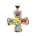Cruz circonias colores 14K