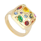 Anillo circonias colores 14K
