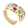 Anillo circonias colores 14K