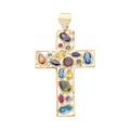 Cruz circonias colores 14K