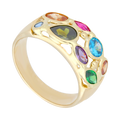Anillo circonias colores 14K