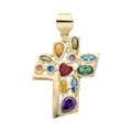 Cruz circonias colores 14K