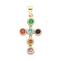 Cruz circonias colores 14K