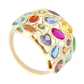 Anillo circonias colores 14K