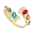 Anillo circonias colores 14K