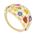 Anillo circonias colores 14K