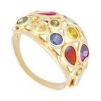 Anillo circonias colores 14K