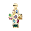 Cruz circonias colores 14K