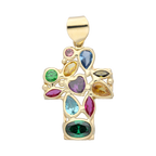 Cruz circonias colores 14K