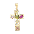 Cruz circonias colores 14K