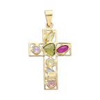 Cruz circonias colores 14K