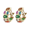 Arracadas chuecas circonias colores 14K