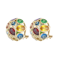 Aretes circonias colores 14K