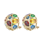 Aretes circonias colores 14K