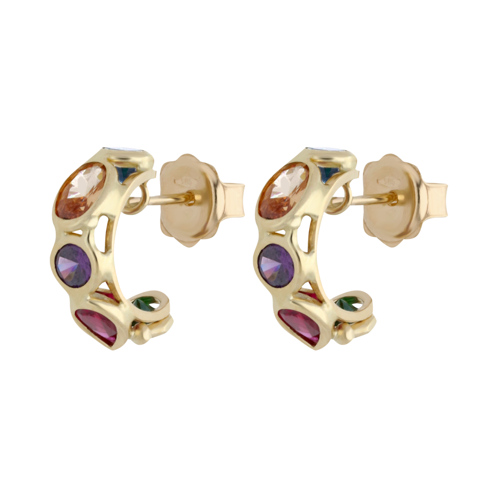 Arracadas circonias colores 14K