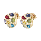 Aretes circonias colores 14K