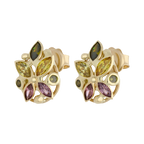 Aretes circonias colores 14K